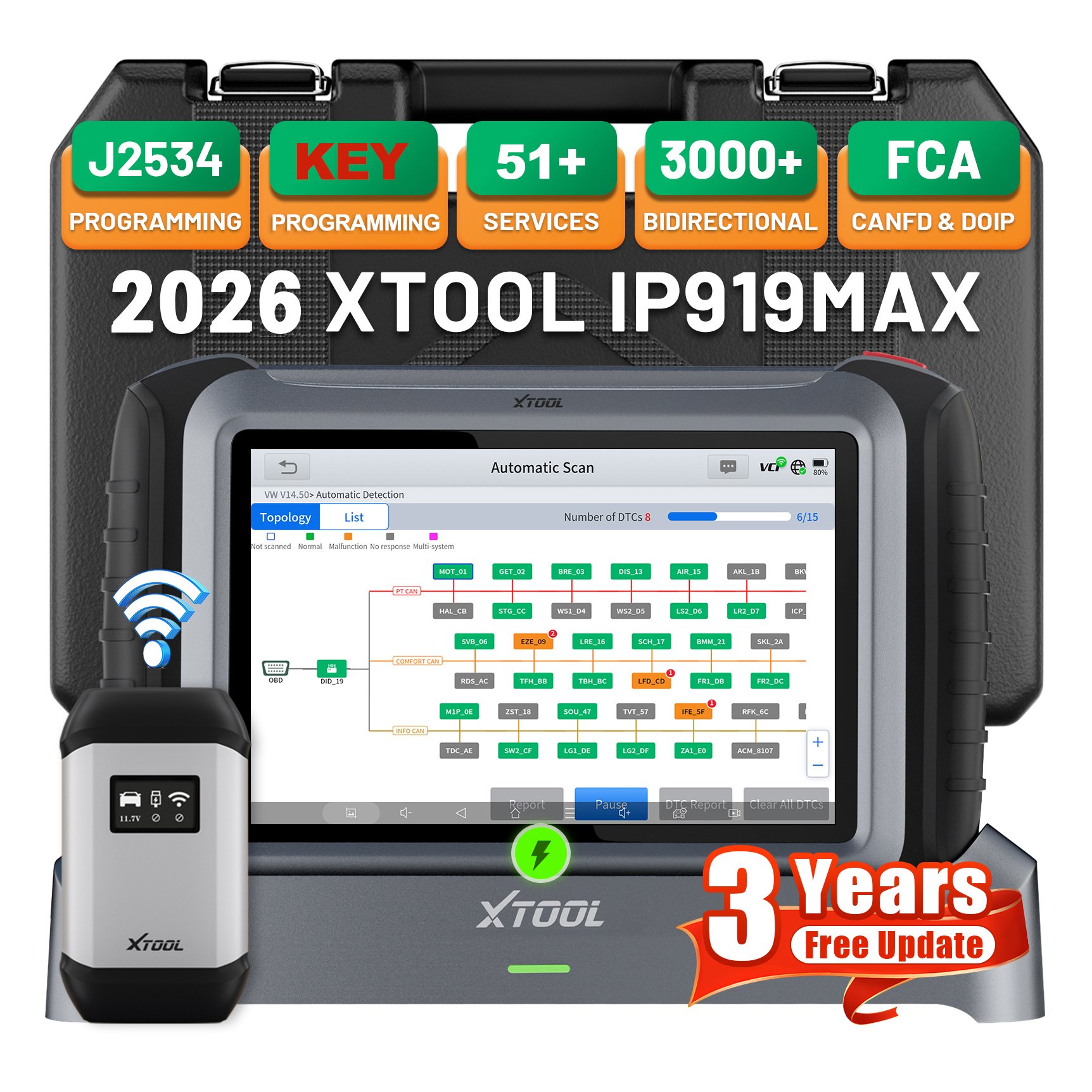 Obd2 Scanner - EU Warehouse XTOOL IP919MAX J2534 ECU