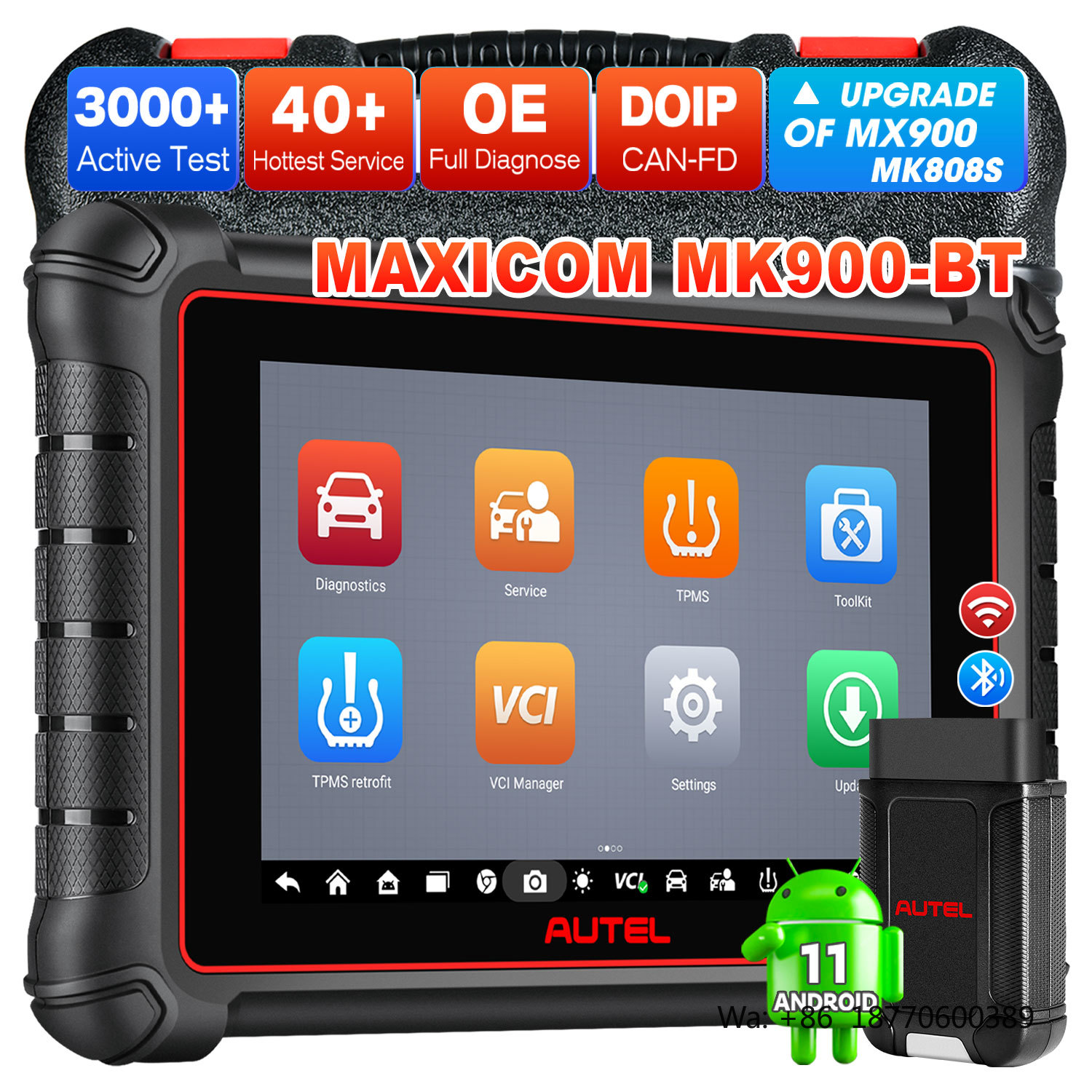 Autel MaxiCOM MK900 BT Car Dia - огляд і ціна Obd2 Scanner
