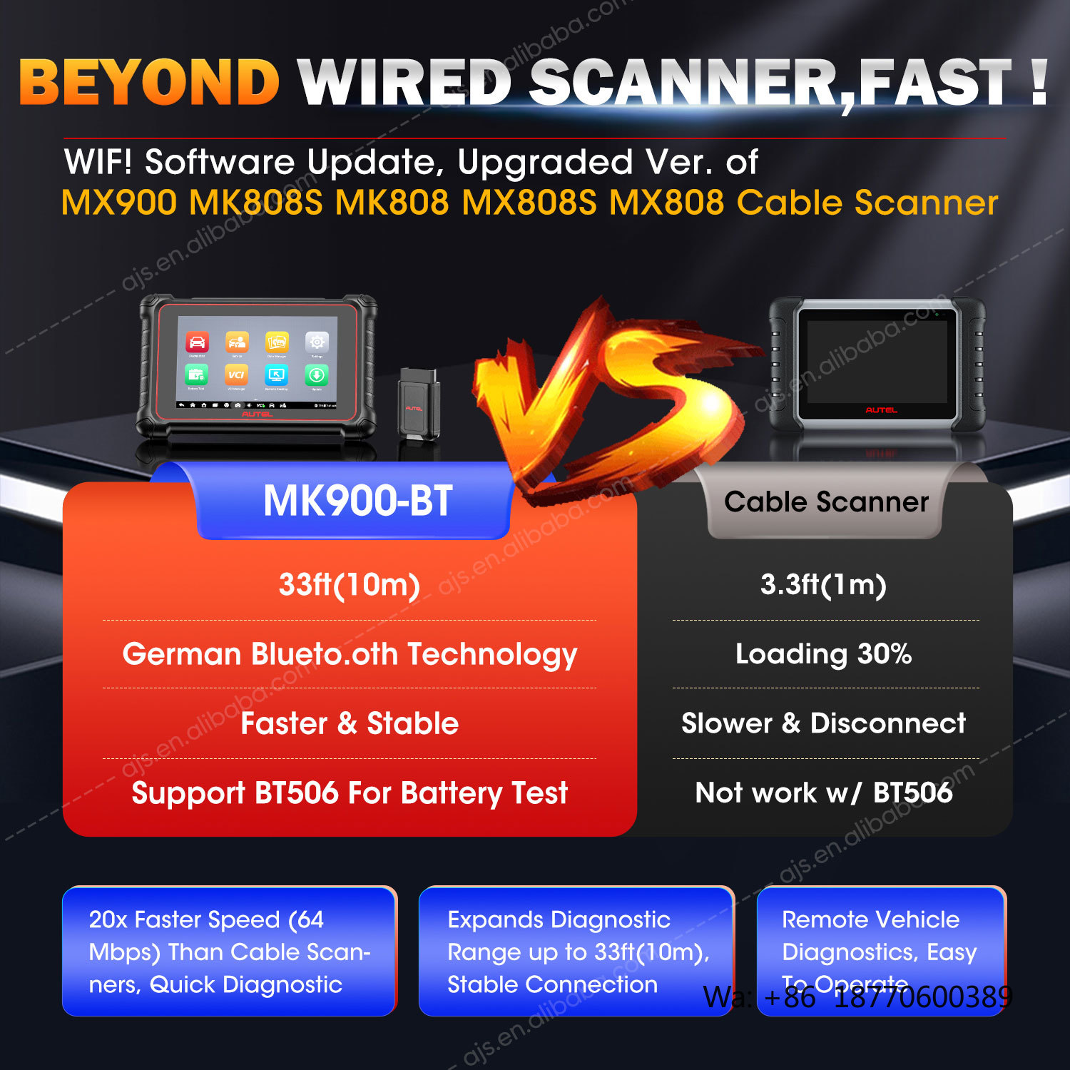 Autel MaxiCOM MK900 BT Car Dia - огляд і ціна Obd2 Scanner