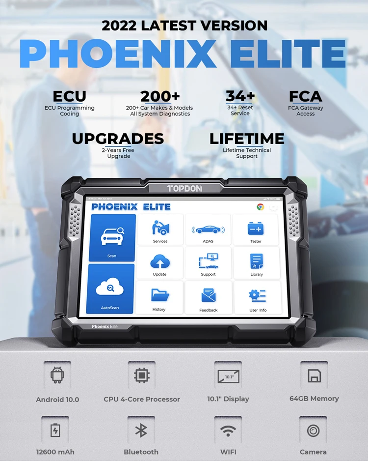 TOPDON PHOENIX ELITE Car Ecu U - огляд і ціна Obd2 Scanner