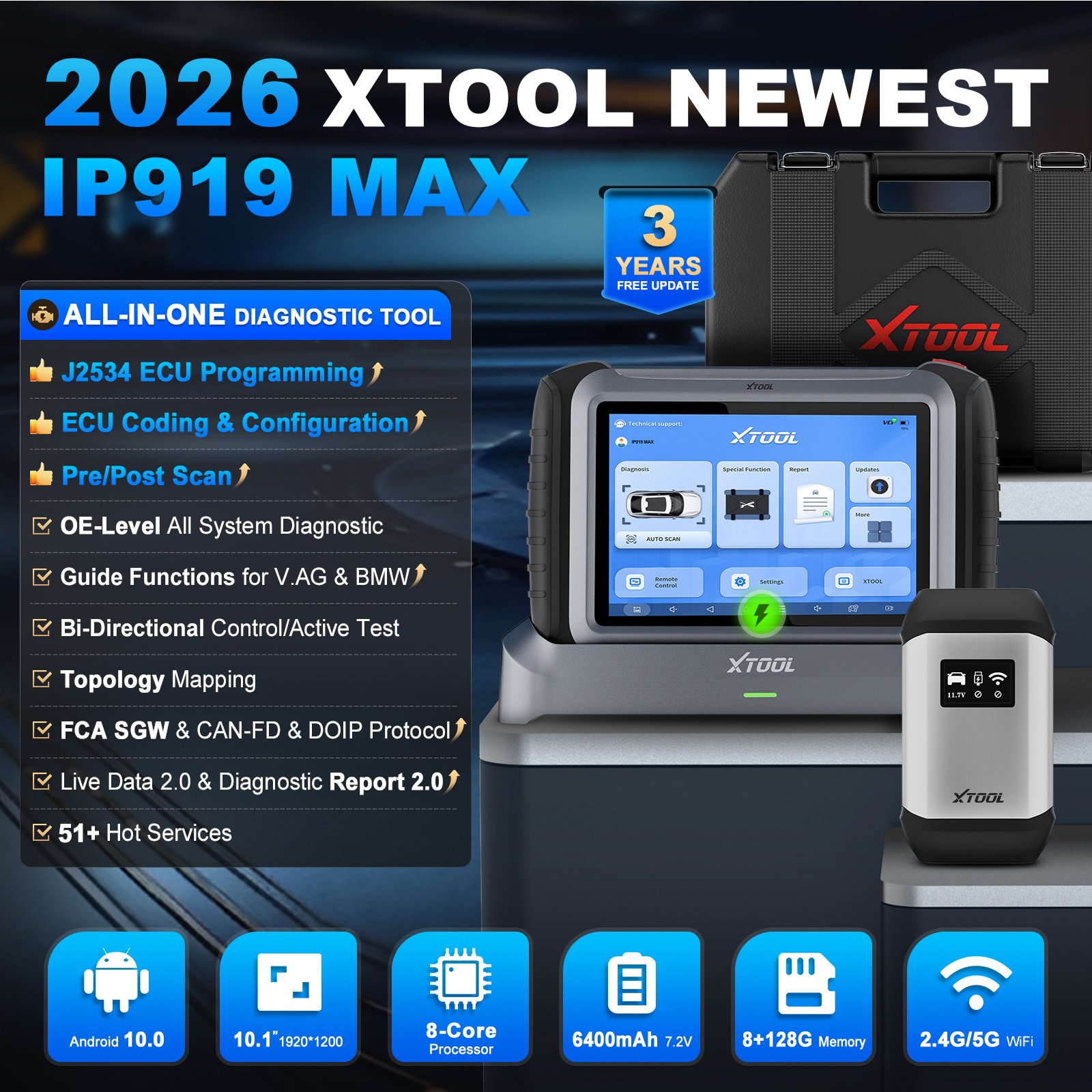 EU Warehouse XTOOL IP919MAX J2 - огляд і ціна Obd2 Scanner