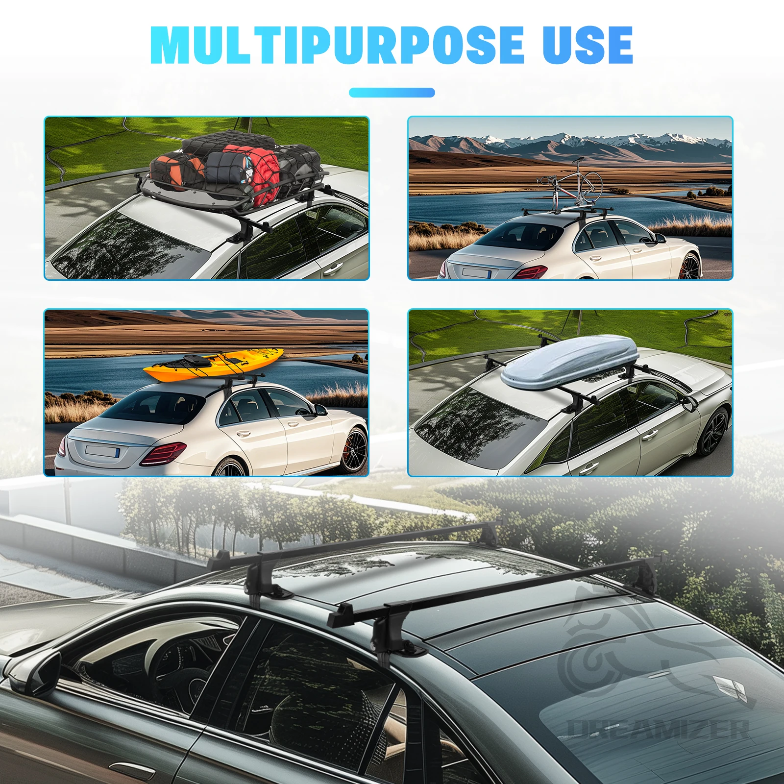 1 Pair Universal 54 inch Vehic - огляд і ціна Car Roof Rack Cross Bar
