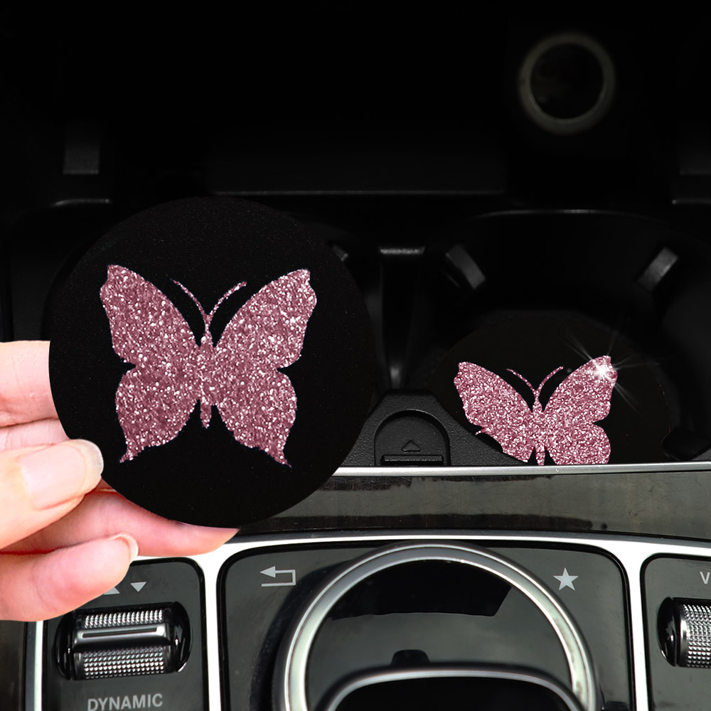 Two Cute Pink Butterflies Glit - огляд і ціна Car Accessories For Women