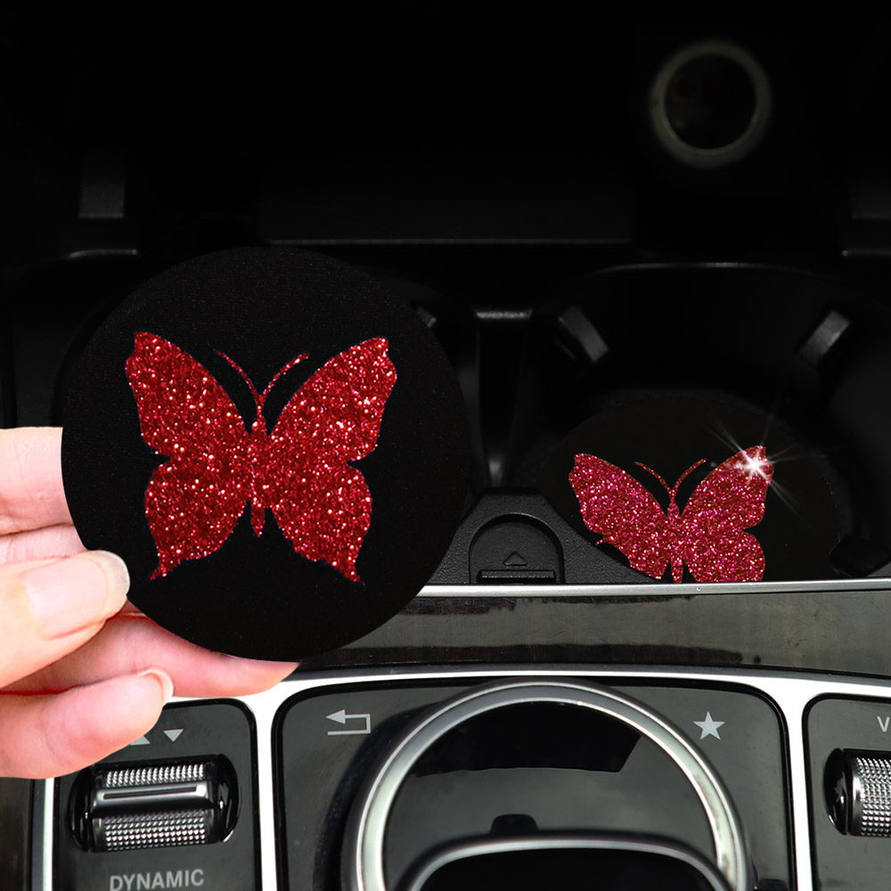 Two Cute Pink Butterflies Glit - огляд і ціна Car Accessories For Women